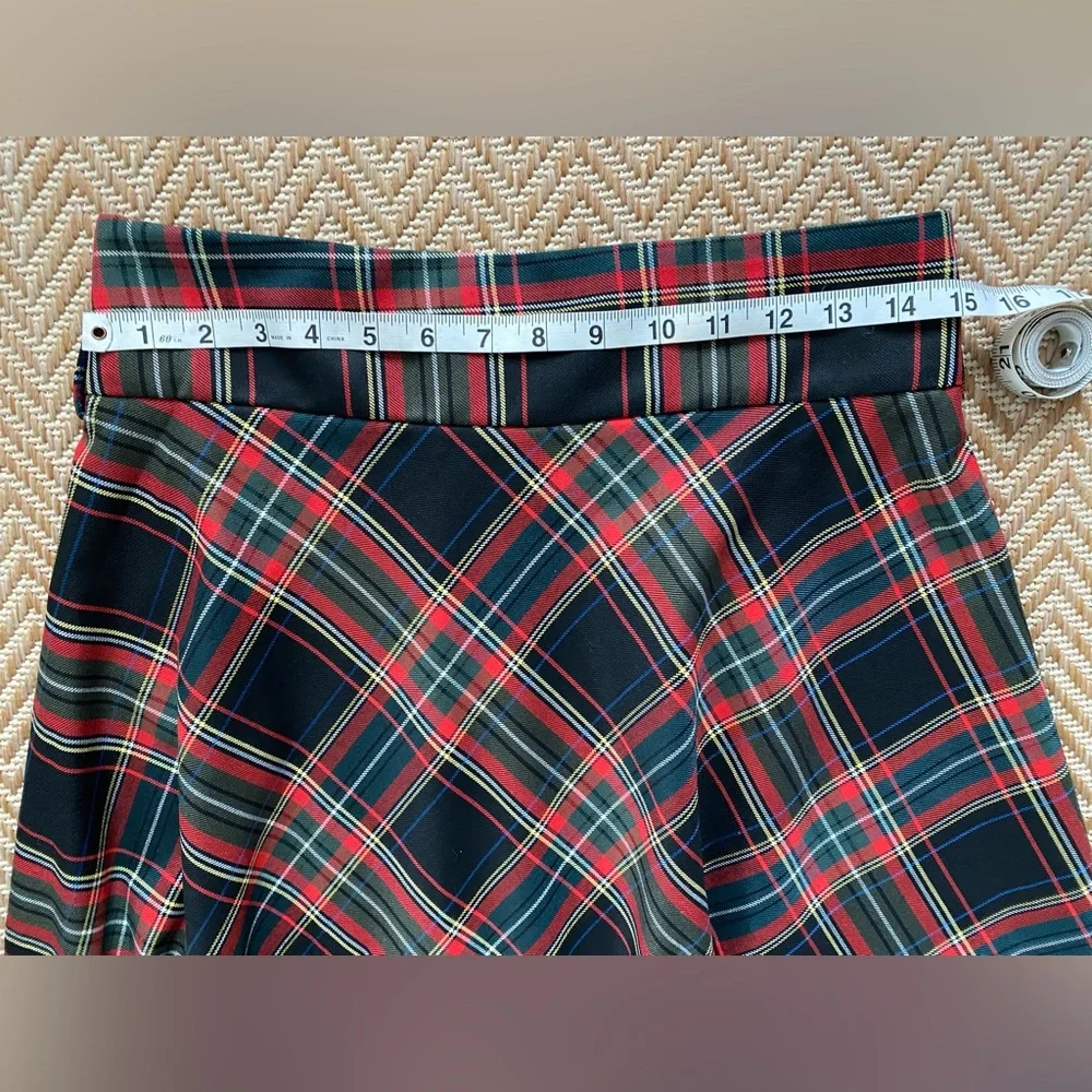 Zara Plaid Midi Skirt Color Black Size Large - Picture 6 of 8